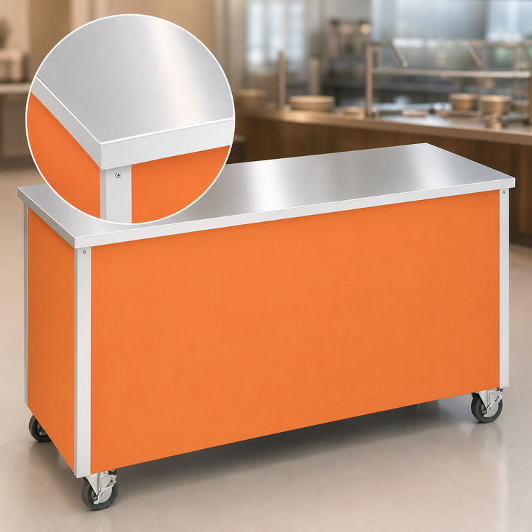 Product image #3 for Vollrath 4-Series Signature Server Utility Serving Counter, Solid Stainless Steel Top, 74 x 28 x 27 Inches, Enclosed Base