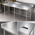 Thumbnail image #3 for 108-Inch x 24-Inch Stainless Steel Reinforced Underbar Work Table with 5-Inch Backsplash and Galvanized Base