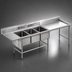 Thumbnail image #3 for Spec-Master FNP Series Three-Compartment Prep Sink with 24-Inch Left Drainboard and 48-Inch Right Prep Area