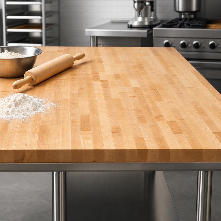 Product image #3 for John Boos Edge Grain Maple Bakers' Table Top, 84 x 60 x 1-3/4 Inches