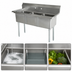Thumbnail image #3 for Omcan 3-Compartment Pot Sink with 21 x 18 x 14-Inch Bowls, 304 Stainless Steel, 59-Inch Wide