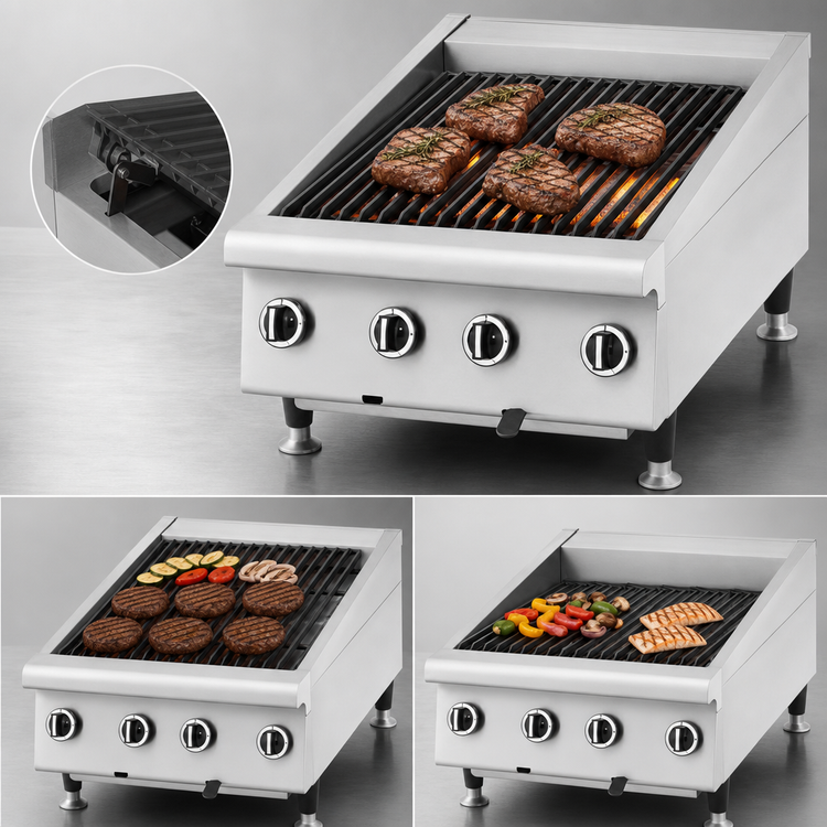 Product image #3 for Garland Signature Heavy-Duty 36-Inch Countertop Gas Radiant Charbroiler with Adjustable Cast Iron Grates