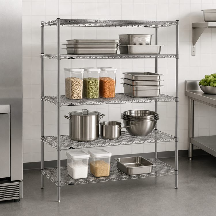 Product image #3 for Metro Super Erecta Stationary Starter Wire Shelving Unit, 72W x 21D x 63H, 4 Shelves