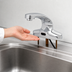 Thumbnail image #3 for ChekPoint Electronic Touchless Deck Mount Faucet with 4-Inch Centers, 4-Inch Cast Spout, Chrome-Plated Brass, 0.5 GPM