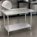 Thumbnail image #3 for Advance Tabco Special Value Series 84-Inch x 24-Inch 304 Stainless Steel Work Table with 1-1/2-Inch Rear Splash and Adjustable Undershelf