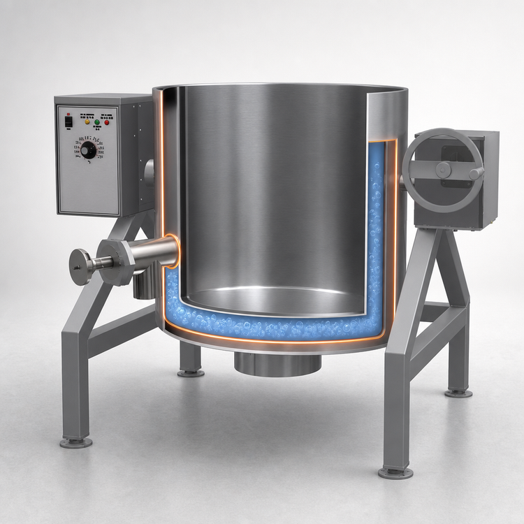 Product image #3 for AccuTemp Edge Series 30-Gallon Gas Self-Contained Tilting Steam Kettle, 2/3 Jacketed