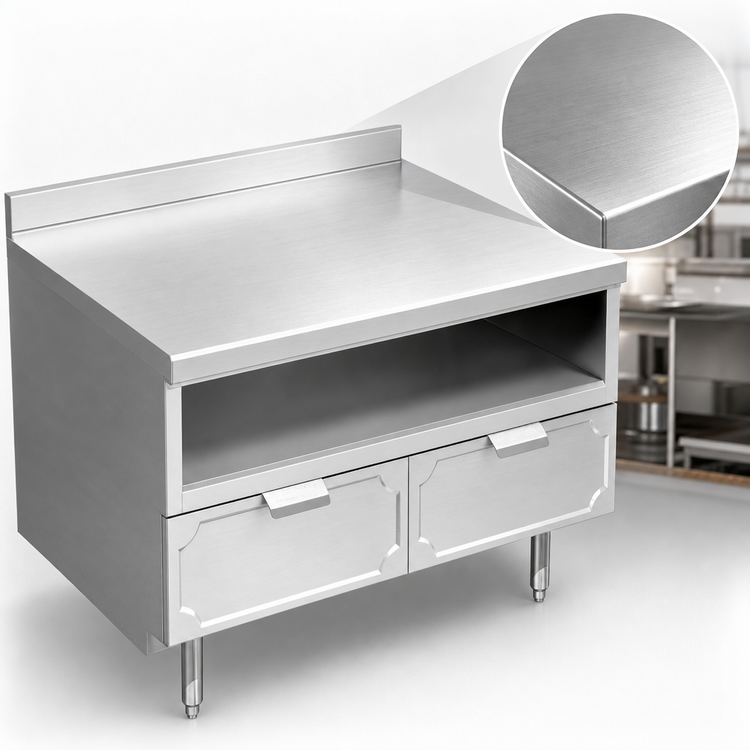 Product image #3 for La Rosa Refrigeration L-61184-32 84 Inch Utility Stand with Dry-Drawer Base