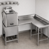 Thumbnail image #3 for Eagle Group Right-Hand Corner Clean Dishtable, 96-Inch Machine-to-Corner x 60-Inch Corner-to-End, 16/304 Stainless Steel
