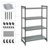 Thumbnail image #3 for Cambro Camshelving Basics Plus 4-Tier Solid Stationary Starter Shelving Unit, 60 x 18 x 84 Inches, Brushed Graphite