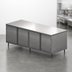 Thumbnail image #3 for BK Resources Stainless Steel Chef Table Cabinet Base with Locking Hinged Doors, 120 x 30 Inches