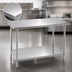 Thumbnail image #3 for Advance Tabco 108-Inch x 24-Inch Stainless Steel Flat Top Work Table with Adjustable Undershelf