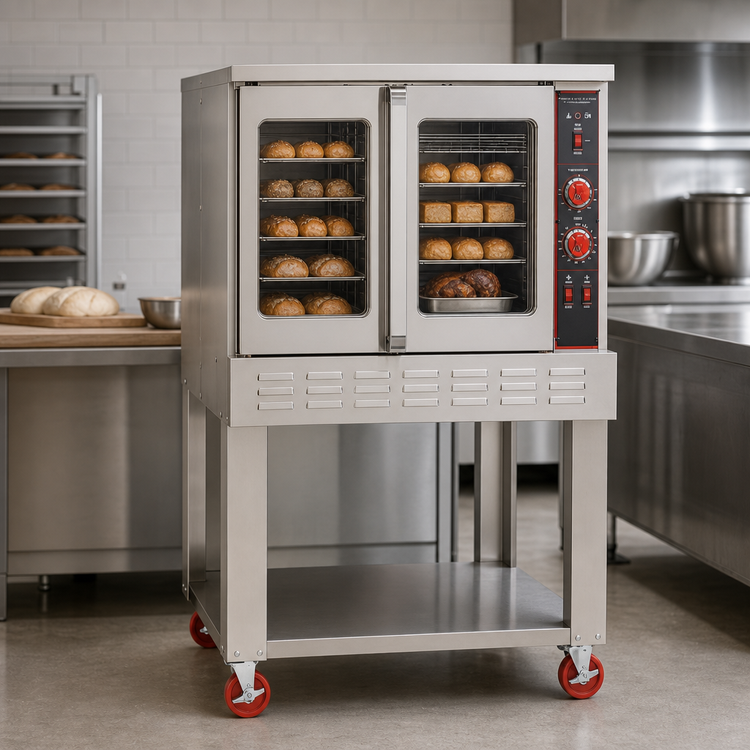 Product image #4 for American Range Majestic Single-Deck Bakery Depth Gas Convection Oven with 50/50 Glass Doors