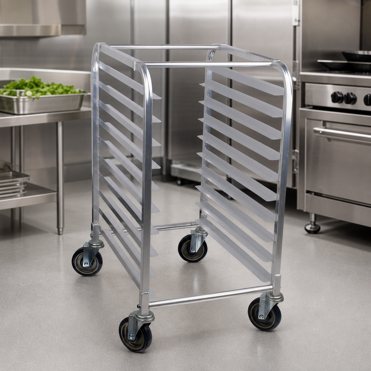 Product image #3 for Mobile End-Load Aluminum Steam Table Pan Rack, 10-Pan Capacity