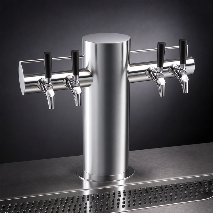 Product image #3 for Krowne Max-T Style 4-Faucet Glycol-Cooled Countertop Beer Tower