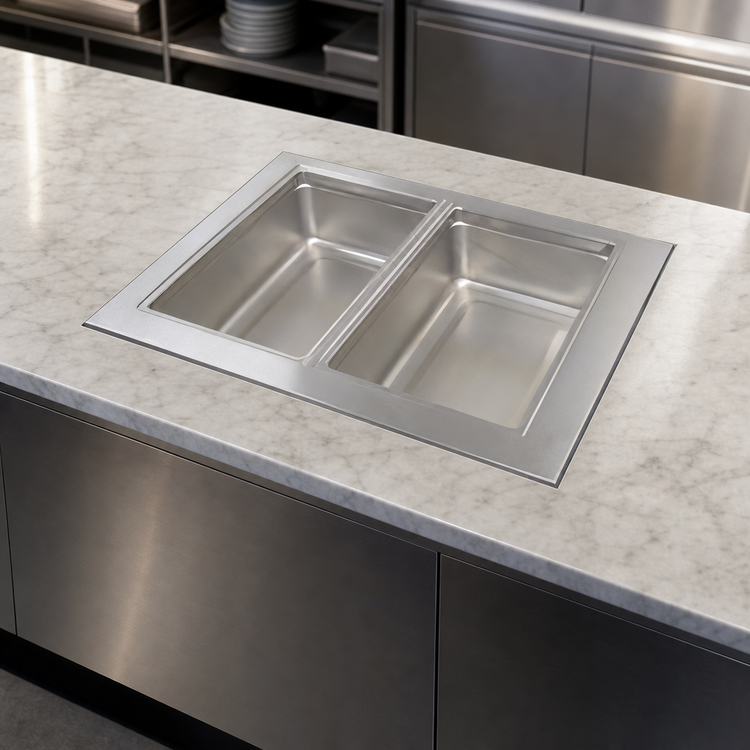 Product image #3 for Delfield LiquiTec 5-Pan Drop-In Cold Food Well with Self-Contained Eutectic Refrigeration
