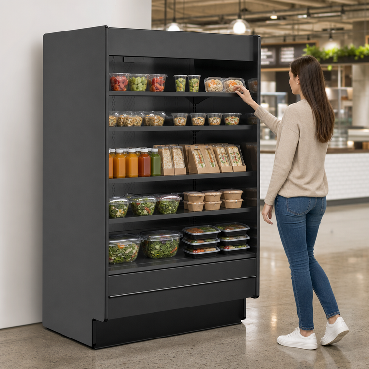 Product image #3 for Fusion Self-Service Remote DX Refrigerated Display Case with Open Reach-In Front, 74-1/4 Inch Wide