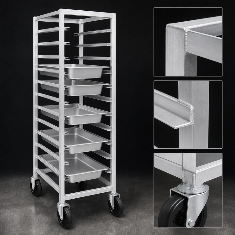 Product image #3 for Channel Manufacturing UTR-12 Standard Series Aluminum End-Load Bun Pan / Steam Table Pan Rack, 12-Pan Capacity
