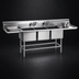 Thumbnail image #3 for Eagle Spec-Master FN Series Coved Corner Three-Compartment Sink with Dual 30-Inch Drainboards