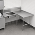 Thumbnail image #3 for John Boos Pro-Bowl L-Shaped Soiled Landing Dishtable with 20 x 20 x 8 Sink Bowl and 10-Inch Landing Shelf, Right-to-Left