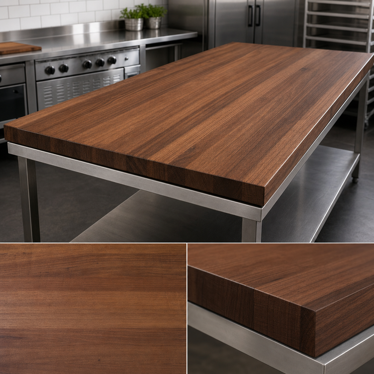 Product image #3 for John Boos Boos Block 72-Inch x 38-Inch x 3-Inch American Black Walnut Full-Length Edge Grain Kitchen Countertop
