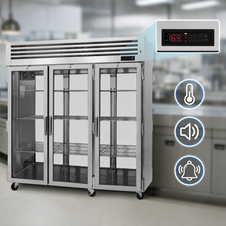 Product image #3 for Turbo Air PRO Series Pass-Thru Three-Section Heated Holding Cabinet with 6 Glass Doors, 78.1 Cu. Ft.