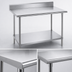 Thumbnail image #3 for Commercial Stainless Steel Work Table with 5-Inch Backsplash and Adjustable Undershelf, 144 x 24 Inches