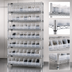 Thumbnail image #3 for Quantum Chrome-Plated 9-Shelf Wire Shelving Bin Storage System with 64 Clear Bins, 36 x 24 x 74 Inches