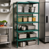 Thumbnail image #3 for QuadPlus 5-Tier Stationary Starter Wire Shelving Unit, 48W x 18D x 74H, Green Epoxy Finish