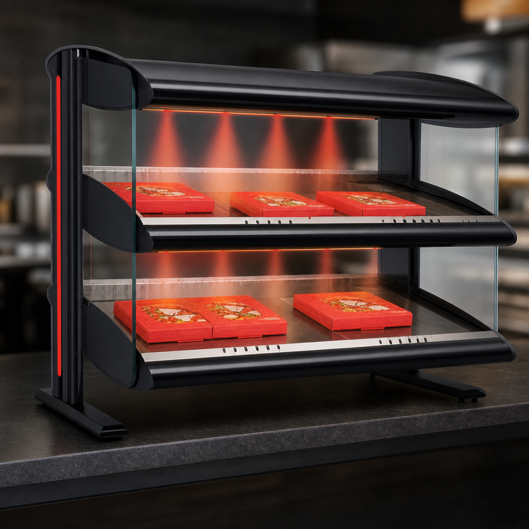 Product image #3 for Hatco Spot On 46-Inch Horizontal Dual Shelf Heated Zone Merchandiser Warmer