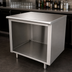 Thumbnail image #3 for Advance Tabco 60-Inch x 24-Inch 14-Gauge 304 Stainless Steel Underbar Work Table with Open Front Cabinet Base