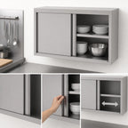 Thumbnail image #3 for John Boos WCS-60 60-Inch Wall-Mounted Stainless Steel Cabinet with Sliding Doors and Fixed Shelf