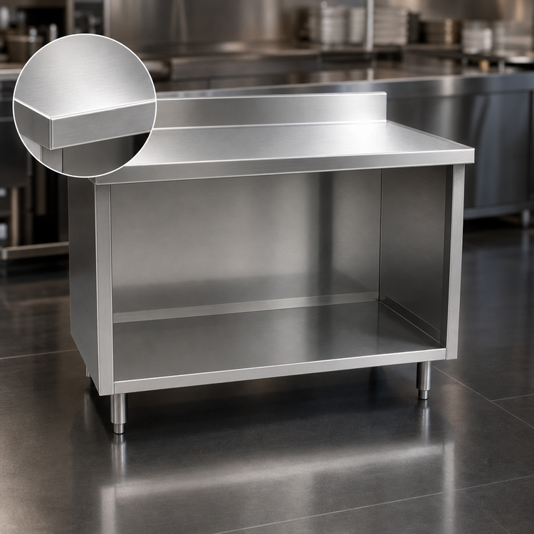 Product image #3 for Spec-Master Marine Series Underbar Stainless Steel Work Table with Open Front Cabinet Base, 48 x 24 Inches