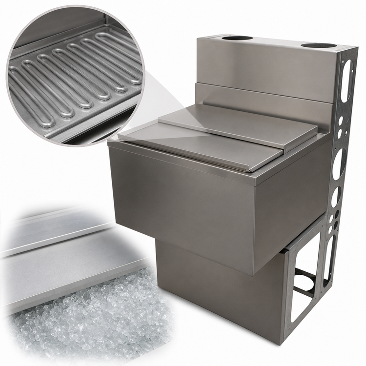 Product image #4 for BK Resources Underbar Ice Bin with 7-Circuit Cold Plate, 80 lb Capacity