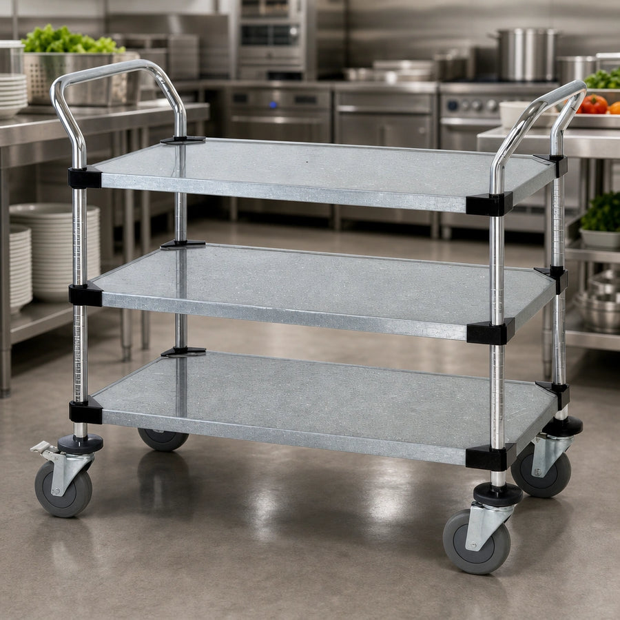 Three Solid Galvanized Shelves