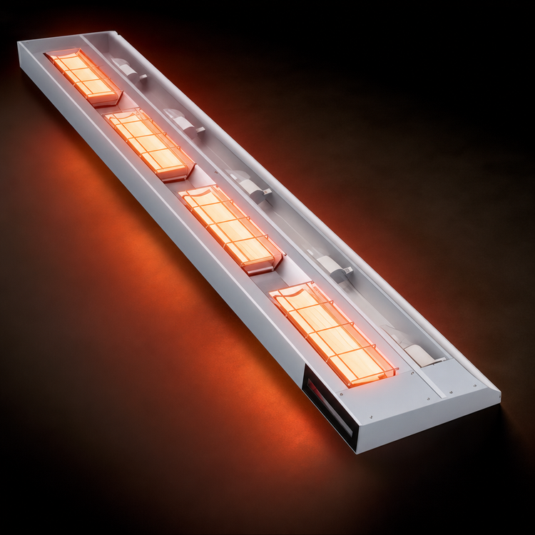 Product image #3 for Hatco Ultra-Glo 66-Inch Lighted Double Ceramic Infrared Strip Heat Lamp Food Warmer