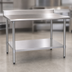 Thumbnail image #3 for Eagle Group Budget Series 84-Inch x 30-Inch Work Table with 4-1/2-Inch Backsplash and Undershelf