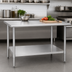 Thumbnail image #3 for Spec-Master 60 Inch x 24 Inch Flat Top Stainless Steel Work Table with Adjustable Galvanized Undershelf
