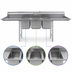 Thumbnail image #3 for Eagle Group 314 Series 3-Compartment 304 Stainless Steel Sink with Left and Right Drainboards, 96 Inch