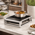 Thumbnail image #4 for Cal-Mil Milo Chrome-Plated Rectangular Induction Unit with Burner