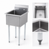Thumbnail image #3 for Sapphire Manufacturing Budget 1-Compartment Stainless Steel Sink with Legs, 21 x 21-1/2 Inches