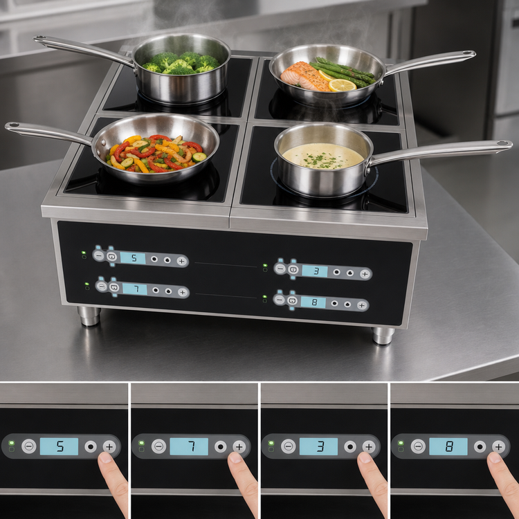 Product image #3 for Vollrath Cayenne Heavy-Duty 24-Inch Four-Hob Digital Countertop Induction Range