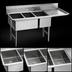 Thumbnail image #3 for Eagle Group Spec-Master Supermarket Meat Platter Three-Compartment Sink, 59 x 37 in., 10 in. Backsplash