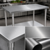 Thumbnail image #3 for John Boos 120-Inch x 48-Inch 16-Gauge 300 Series Stainless Steel Flat Top Work Table with Adjustable Undershelf