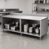 Thumbnail image #3 for BK Resources Stainless Steel Chef Table with Cabinet Base and 5-Inch Riser, 120 x 30 Inches