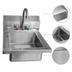 Thumbnail image #3 for MixRite MRS-HS-14 14-Inch Wall-Mounted Stainless Steel Hand Sink with Faucet