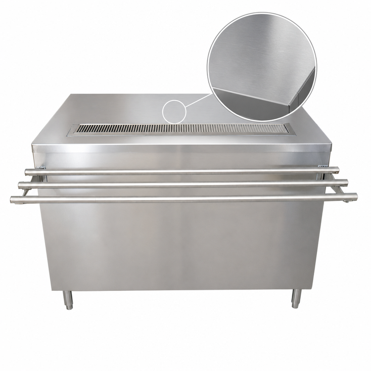 Product image #3 for BK Resources 48-Inch Stainless Steel Self-Serve Urn Stand Counter with Tray Shelf