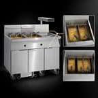 Thumbnail image #3 for Imperial (Middleby) IFSCB275E Electric 2-Tank Floor Fryer with Built-In Filter and Dump Station, 75 lb. Each