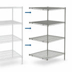 Thumbnail image #3 for Metro Super Erecta AN516BR Add-On Wire Shelving Unit, 24 x 24 x 63 Inches, 4 Shelves, Brite Finish