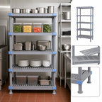 Thumbnail image #3 for Quantum Millenia QP214850VS-5 5-Shelf Louvered Polymer Stationary Starter Shelving Unit, 48 x 21 x 50 Inches, Gray