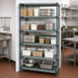Thumbnail image #3 for Quantum Stationary Wire Plastic Mat Shelving Unit, 5-Tier, 48 x 24 x 86 Inches, Green Epoxy Antimicrobial